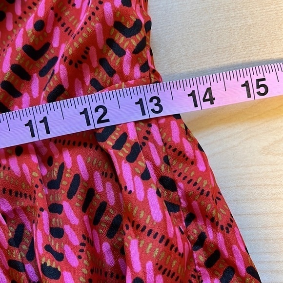 𝅺JACK Pink Red Geometric Sleeveless Keyhold back Skater Dress  Size: Small - Picture 12 of 14